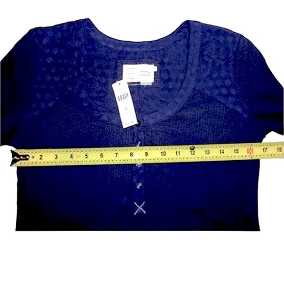 $118 Anthropologie Thermal Chemise / Dress XSmall 0 2 Navy Blue Comfy Soft Modal - Picture 11 of 16